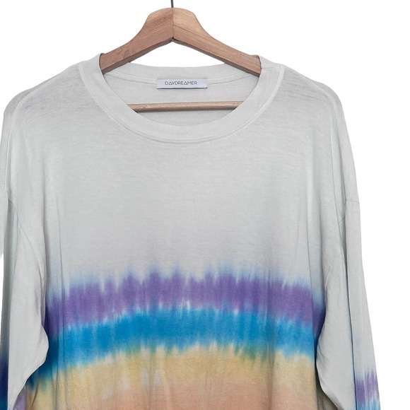 Daydreamer Rainbow Tie Dye Cropped Long Sleeve Tee size M - Picture 5 of 7